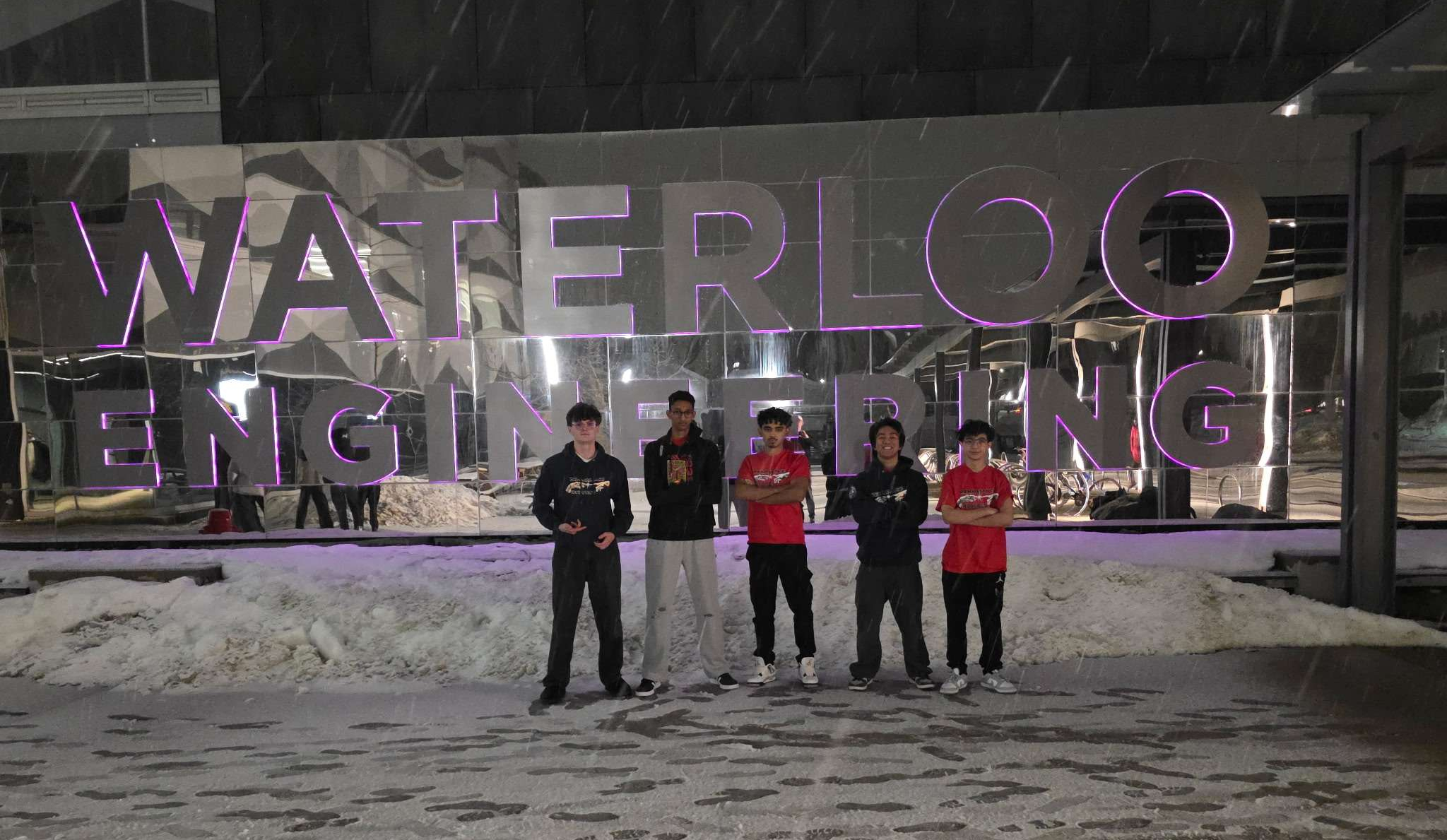 Robotics team at the University of Waterloo Engineering building